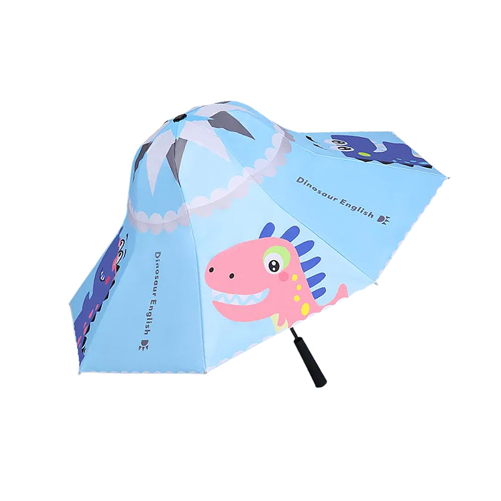 Little Surprise Box Blue Dino ,Unique Spanish Patio Style Kids Umbrella,5-12Years, Blue