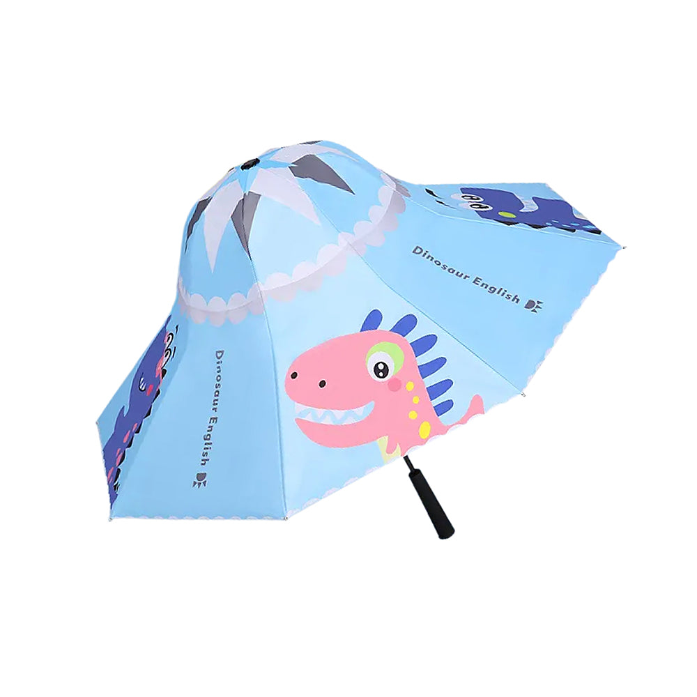 Little Surprise Box Blue Dino ,Unique Spanish Patio Style Kids Umbrella,5-12Years, Blue