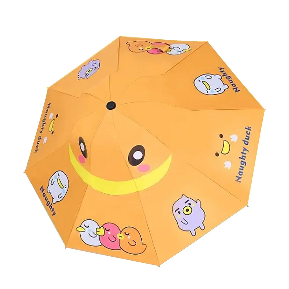 Little Surprise Box 3 Ducklings Theme, Unique Spanish Patio Style Kids Umbrella, 5-12Years,Orange