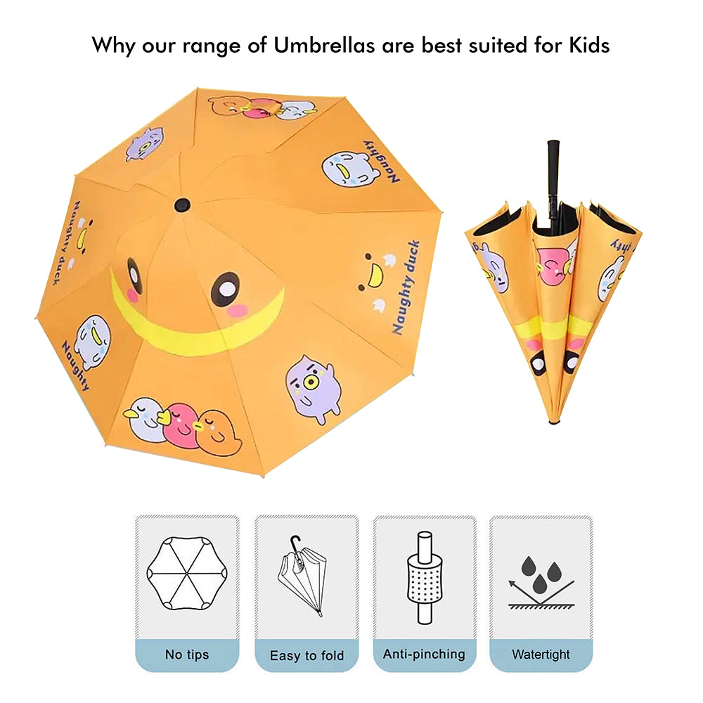 Little Surprise Box 3 Ducklings Theme, Unique Spanish Patio Style Kids Umbrella, 5-12Years,Orange