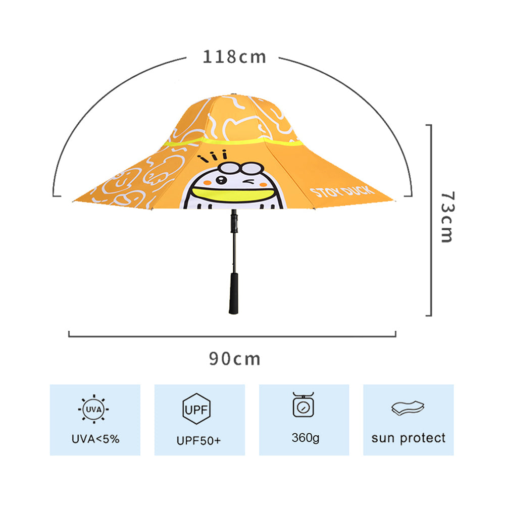 Little Surprise Box 3 Ducklings Theme, Unique Spanish Patio Style Kids Umbrella, 5-12Years,Orange