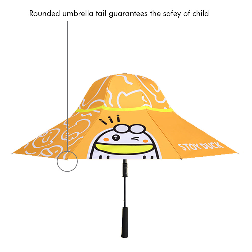 Little Surprise Box 3 Ducklings Theme, Unique Spanish Patio Style Kids Umbrella, 5-12Years,Orange