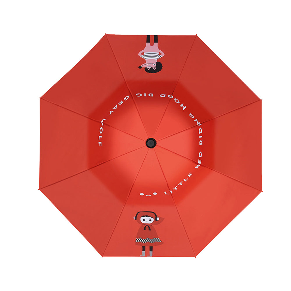 Little Surprise Box Red Riding Hood Theme, Unique Spanish Patio Style Kids Umbrella, 5-12Years,Red