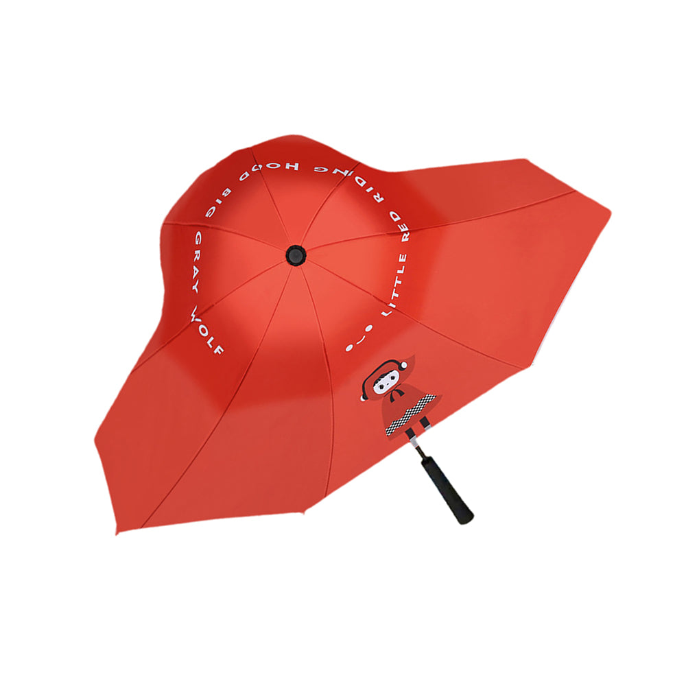 Little Surprise Box Red Riding Hood Theme, Unique Spanish Patio Style Kids Umbrella, 5-12Years,Red
