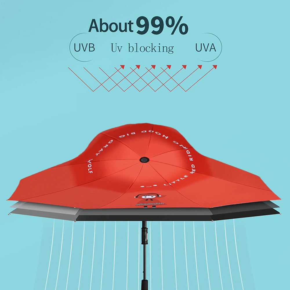 Little Surprise Box Red Riding Hood Theme, Unique Spanish Patio Style Kids Umbrella, 5-12Years,Red