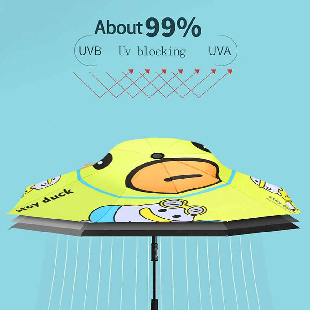 Little Surprise Box Toy Duck Theme, Unique Spanish Patio Style Kids Umbrella, 5-12Years,Green