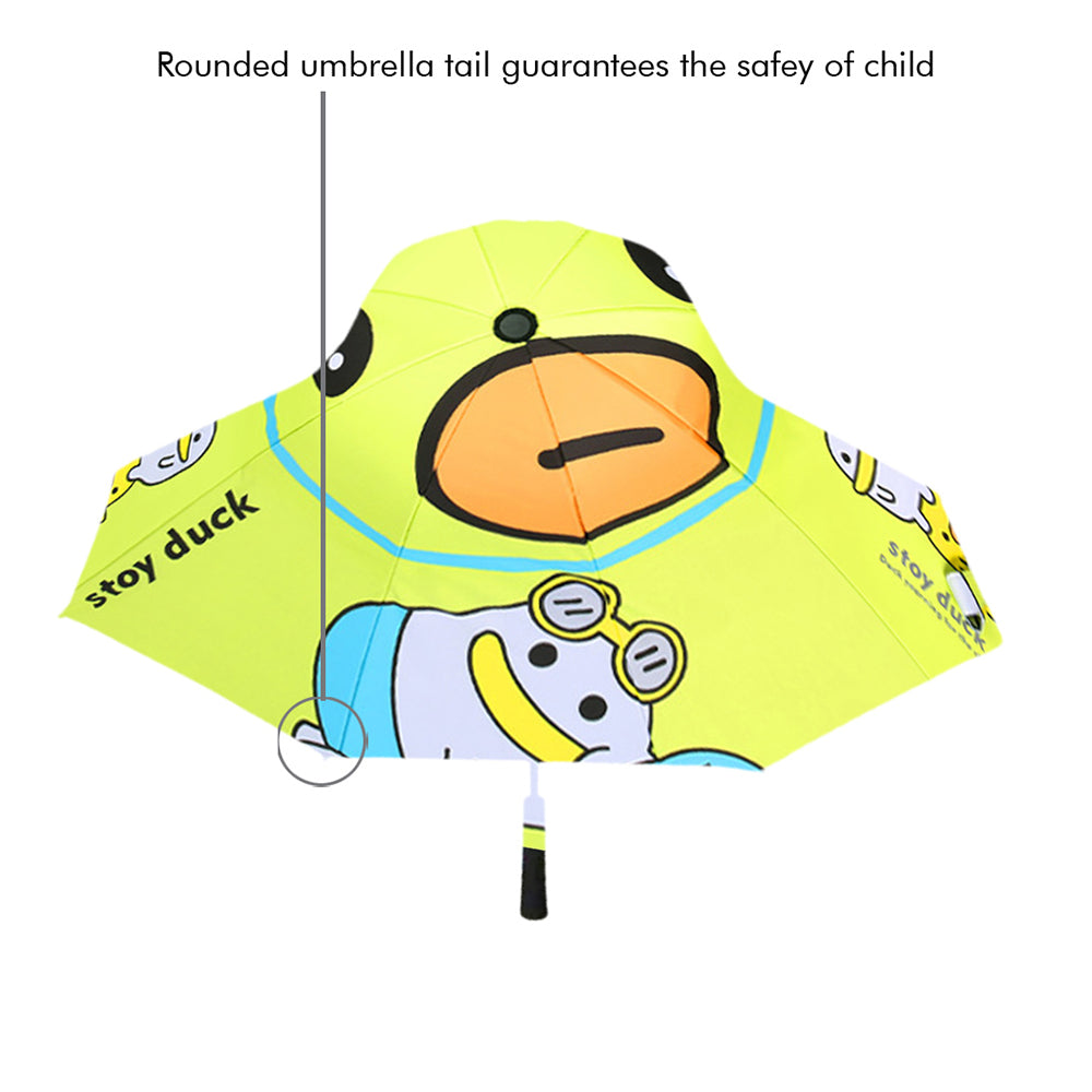 Little Surprise Box Toy Duck Theme, Unique Spanish Patio Style Kids Umbrella, 5-12Years,Green