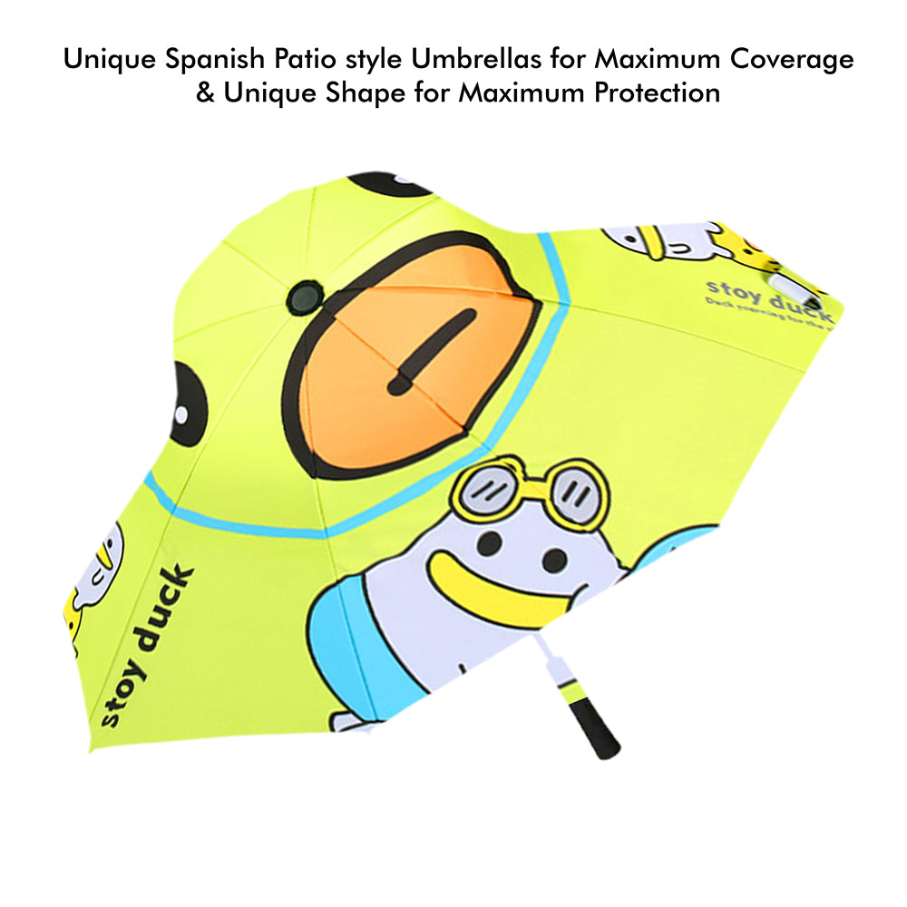Little Surprise Box Toy Duck Theme, Unique Spanish Patio Style Kids Umbrella, 5-12Years,Green