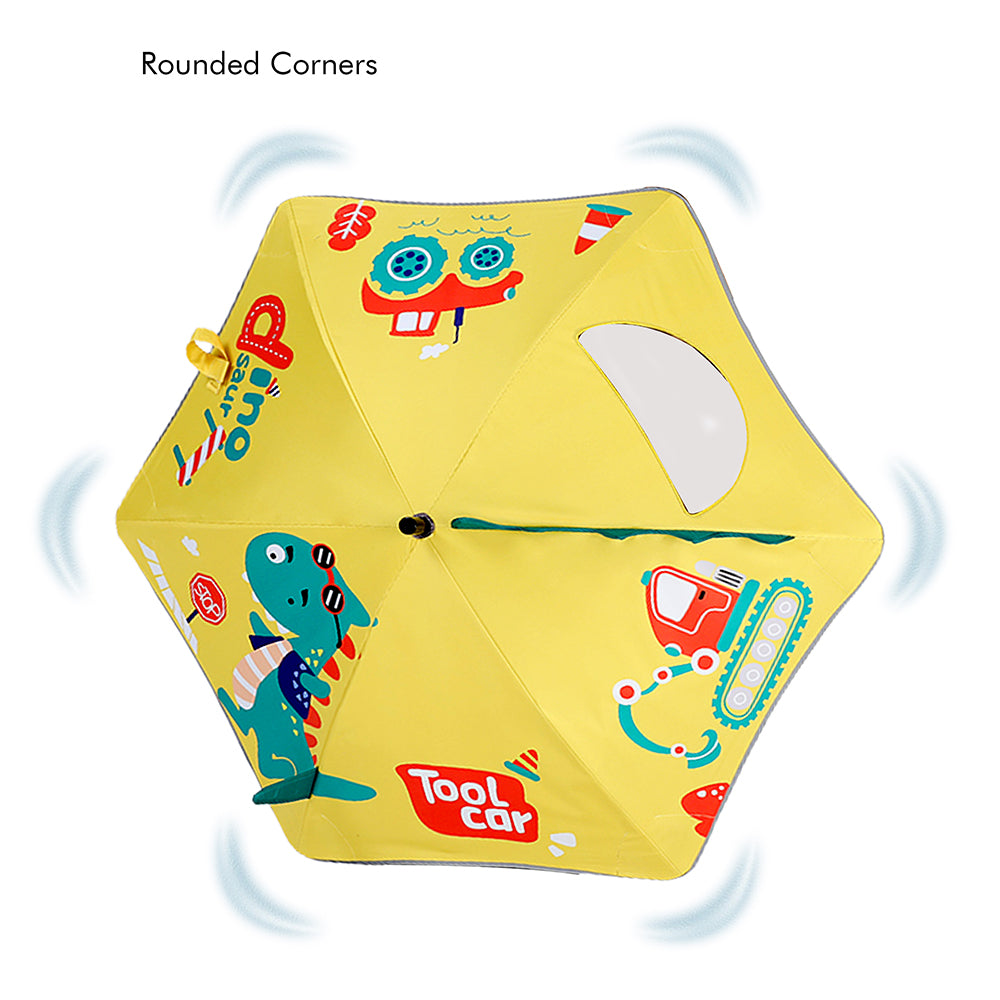 Little Surprise Box Little Surprise Box, 3d Tail Cool Dino Transparent Patch Kids Umbrella, 2-5 years, Yellow