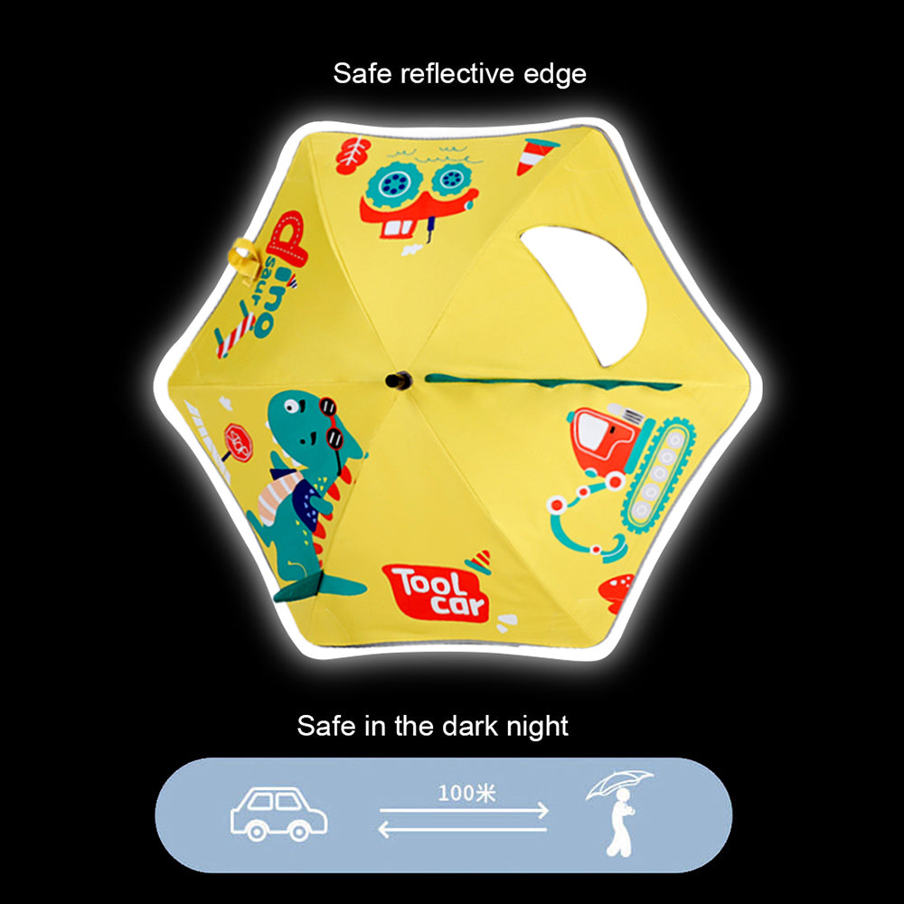 Little Surprise Box Little Surprise Box, 3d Tail Cool Dino Transparent Patch Kids Umbrella, 2-5 years, Yellow