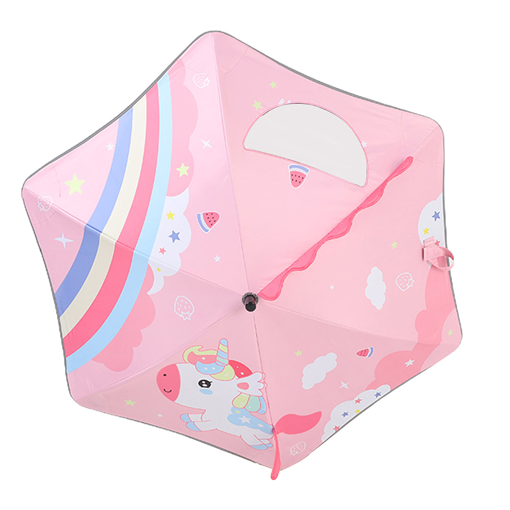 Little Surprise Box Little Surprise Box, 3d Tail Unicorn Transparent Patch Kids Umbrella, 2-5 years, Pink