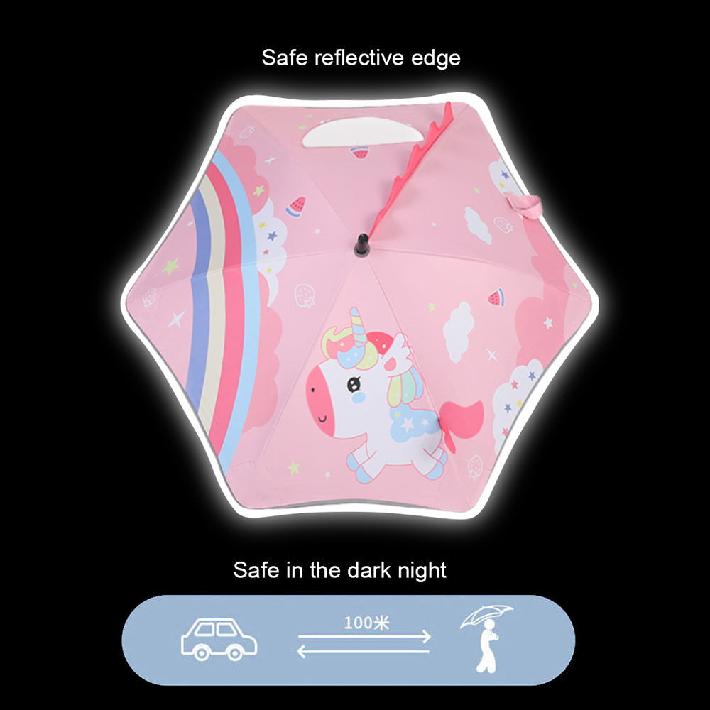 Little Surprise Box Little Surprise Box, 3d Tail Unicorn Transparent Patch Kids Umbrella, 2-5 years, Pink