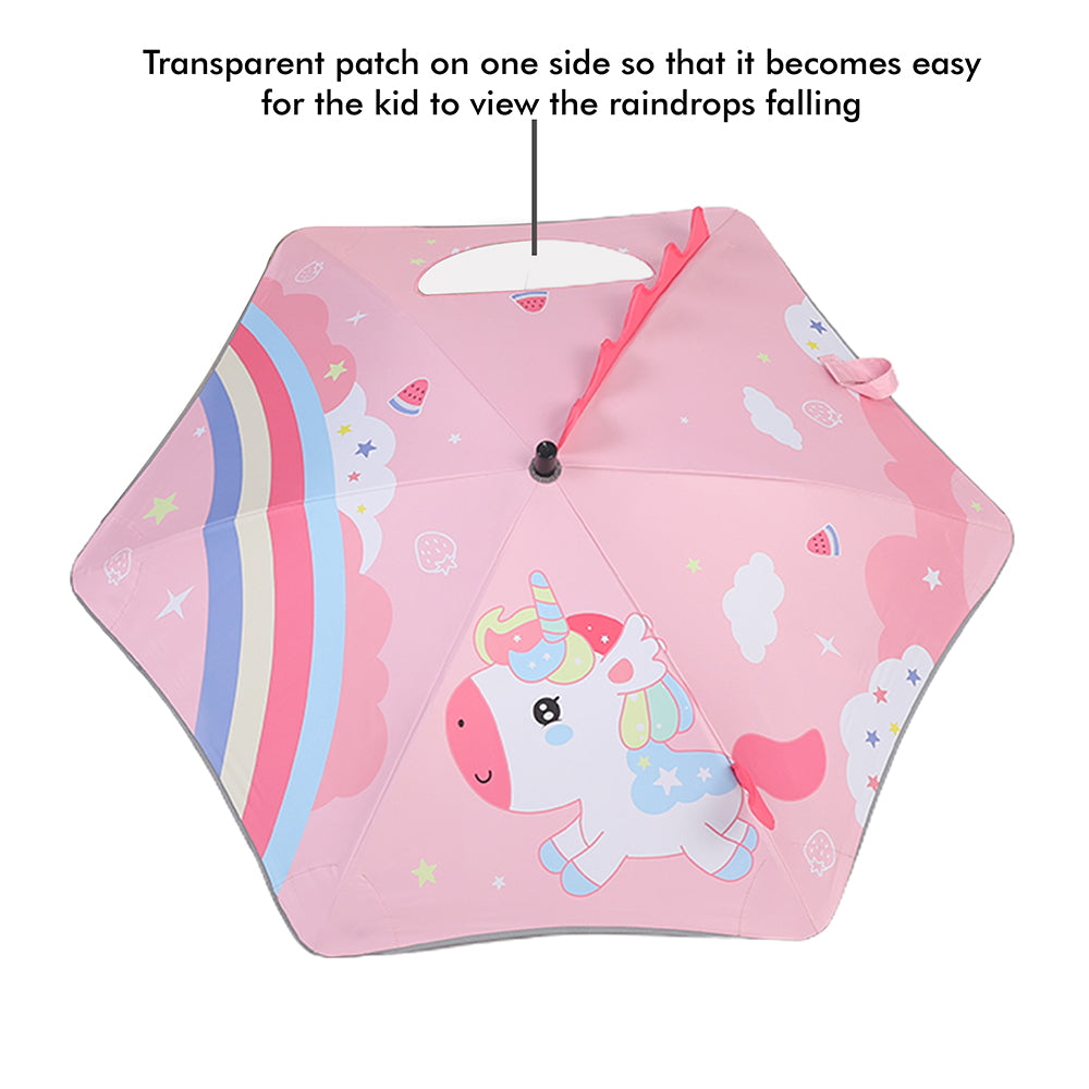 Little Surprise Box Little Surprise Box, 3d Tail Unicorn Transparent Patch Kids Umbrella, 2-5 years, Pink