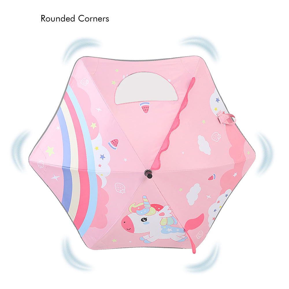 Little Surprise Box Little Surprise Box, 3d Tail Unicorn Transparent Patch Kids Umbrella, 2-5 years, Pink