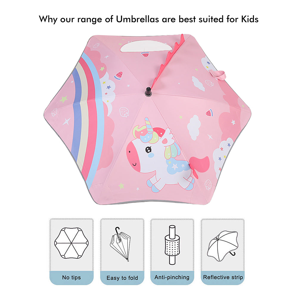 Little Surprise Box Little Surprise Box, 3d Tail Unicorn Transparent Patch Kids Umbrella, 2-5 years, Pink