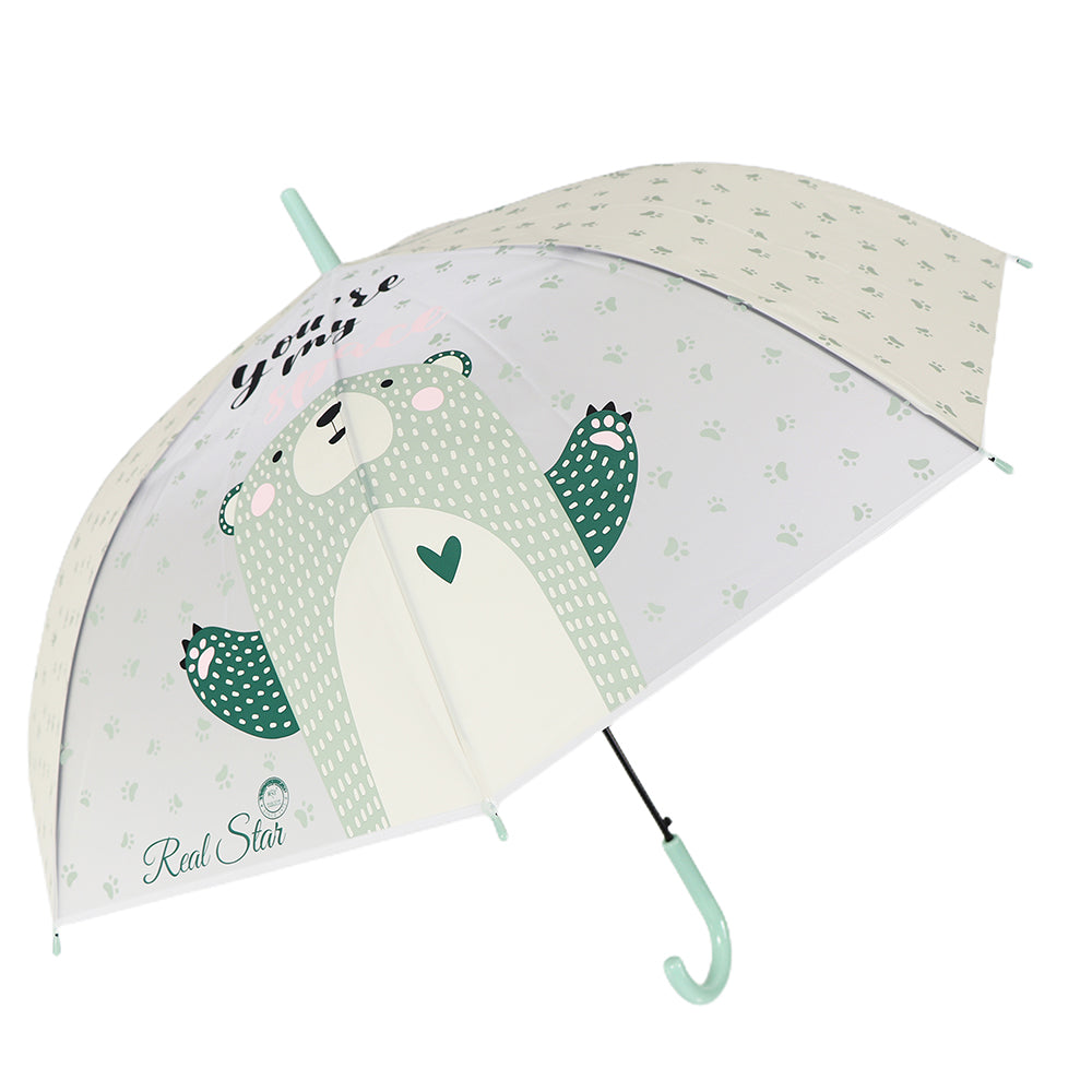 Little Surprise Box Light Green, Translucent Kelly-Jo All Over Teddy Paws Rain And All-Season Umbrella For Kids & Adults.