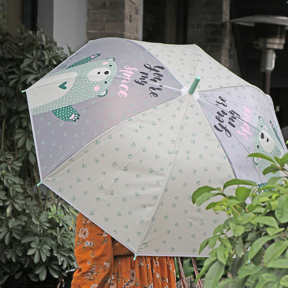 Little Surprise Box Light Green, Translucent Kelly-Jo All Over Teddy Paws Rain And All-Season Umbrella For Kids & Adults.