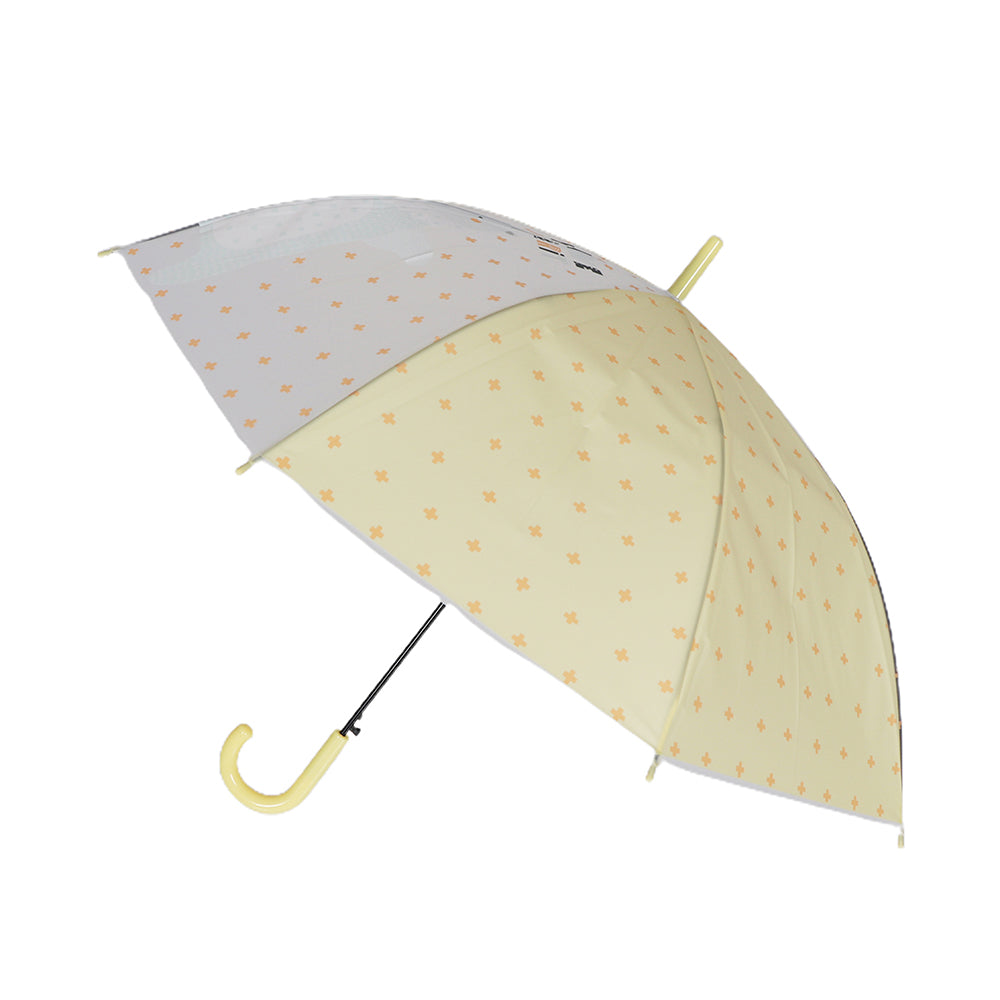 Little Surprise Box, Yellow Translucent Brave Spirit Kelly Jo Teddy Print, Rain And All-Season Umbrella For Kids & Adults.