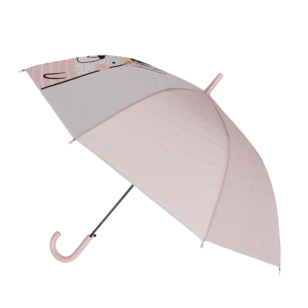 Little Surprise Box Pink Translucent Bunny Hugs, Rain And All-Season Umbrella For Kids & Adults.