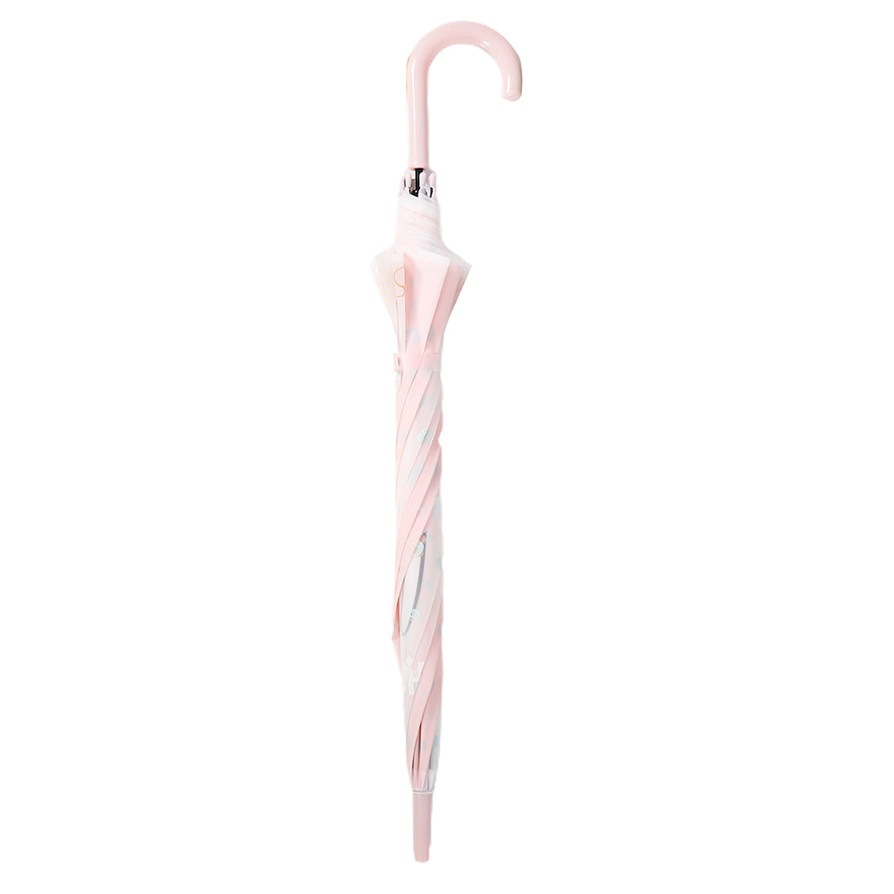 Little Surprise Box Pink Translucent Bunny Hugs, Rain And All-Season Umbrella For Kids & Adults.