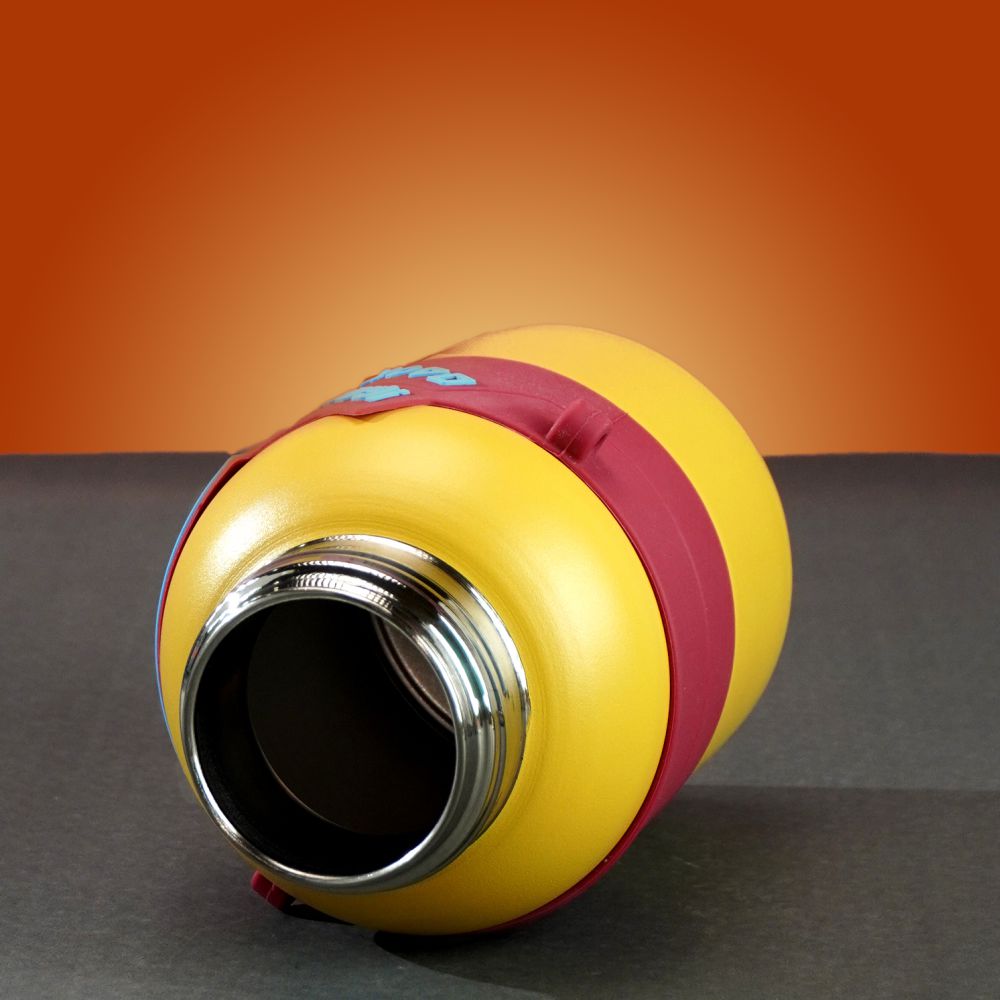 Yellow Game Theme tempertaure Controlled Stainless Steel Kids Water Bottle, 550ml