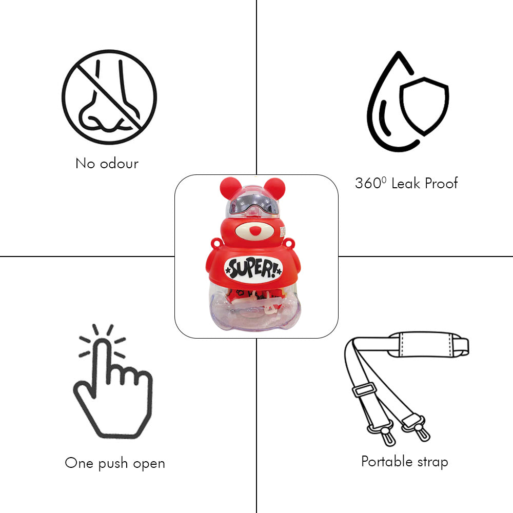 Little Surprise Box, Super Cool Kelly Jo Water Bottle For Kids And Adults, 1200 Ml, Red