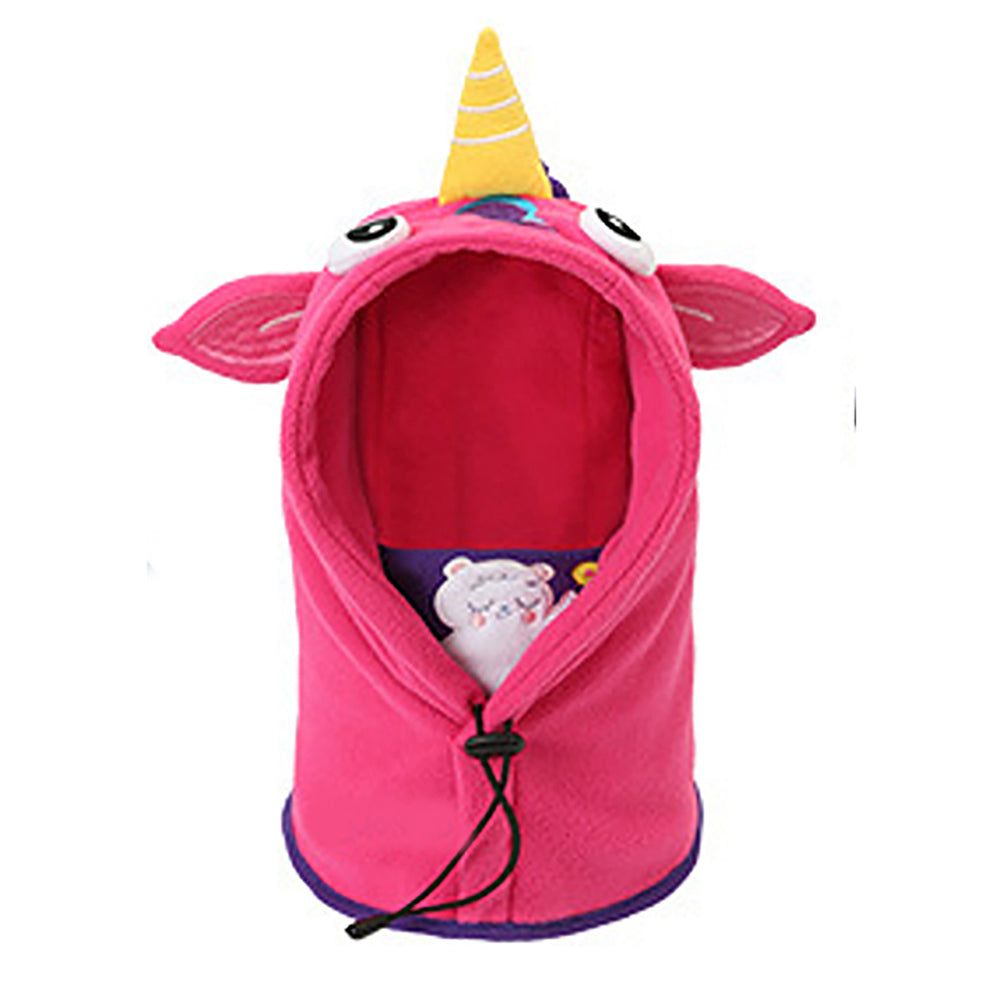 Little Surprise Box Bright Pink Uni Fleece Winter Cap covering Mouth, Neck And Head For Minus Degree Temperature, 5 yrs And Above