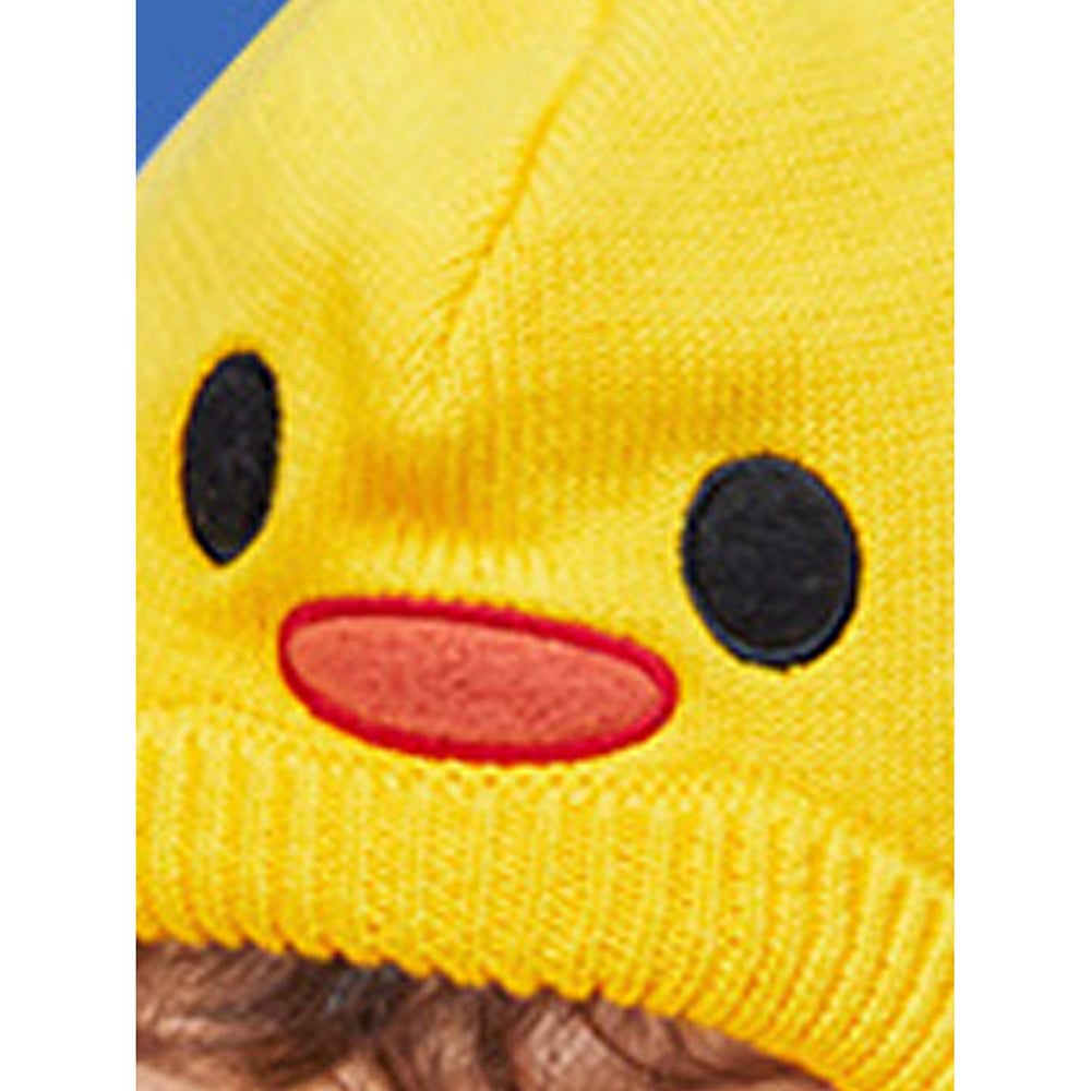 Little Surprise Box Knitted Yellow Duckling theme Winter Cap covering Neck , Ears and Head for Minus degree Temperature, 5 yrs and above