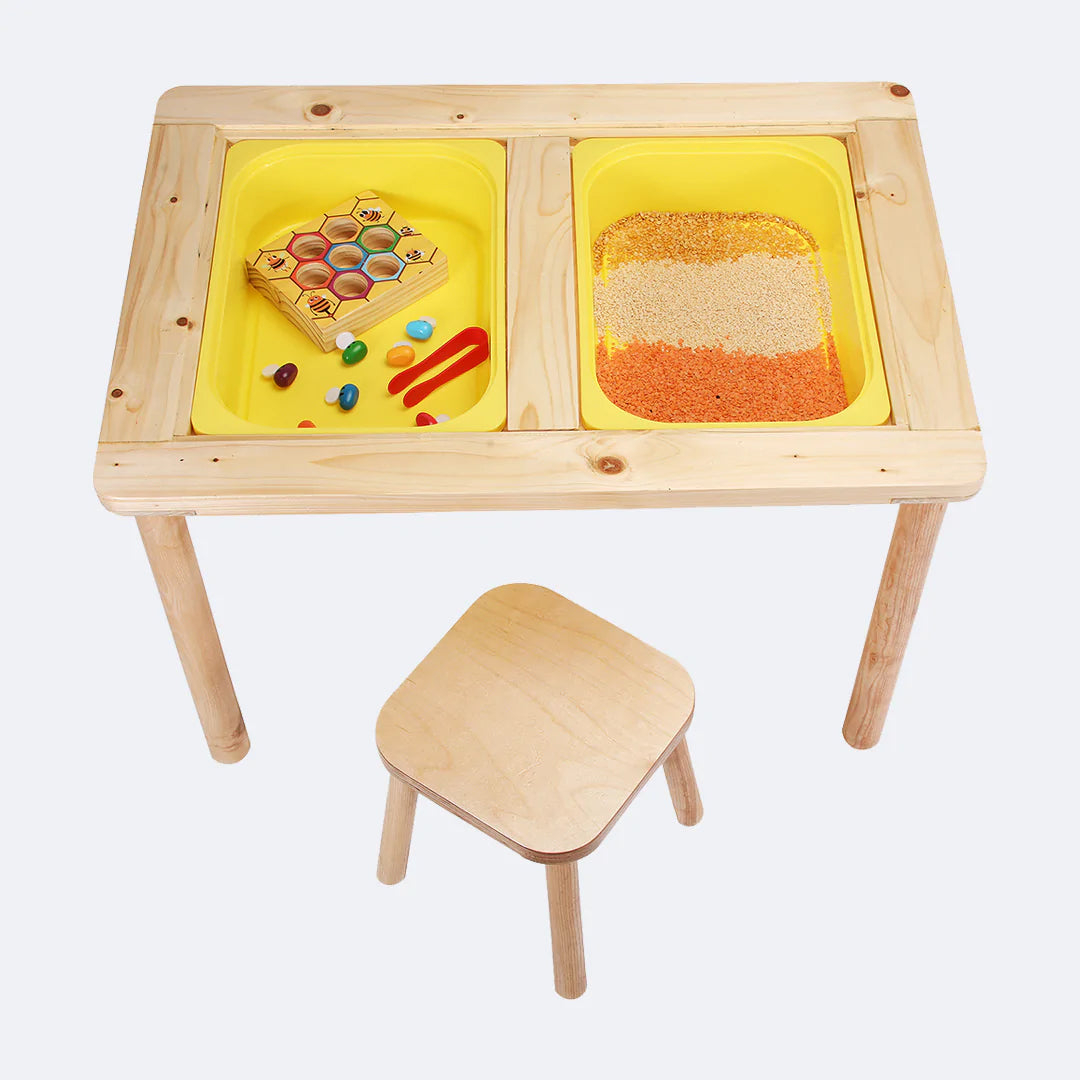 SWEN Montessori Inspired Wooden Sensory Table LUCAS