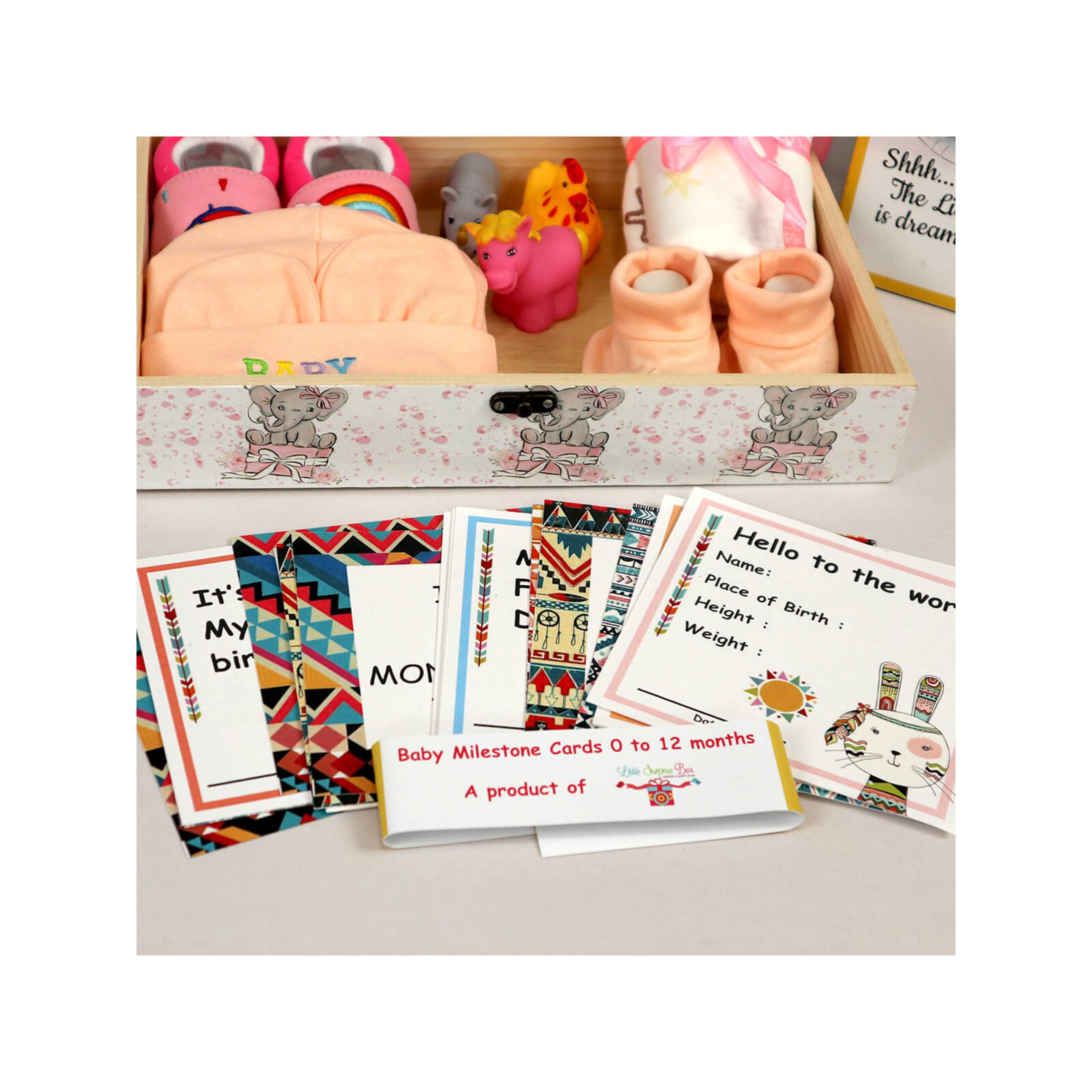 Little Surprise Box Newborn Little Princess Pinewood Gift Hamper Box Set (Pink)