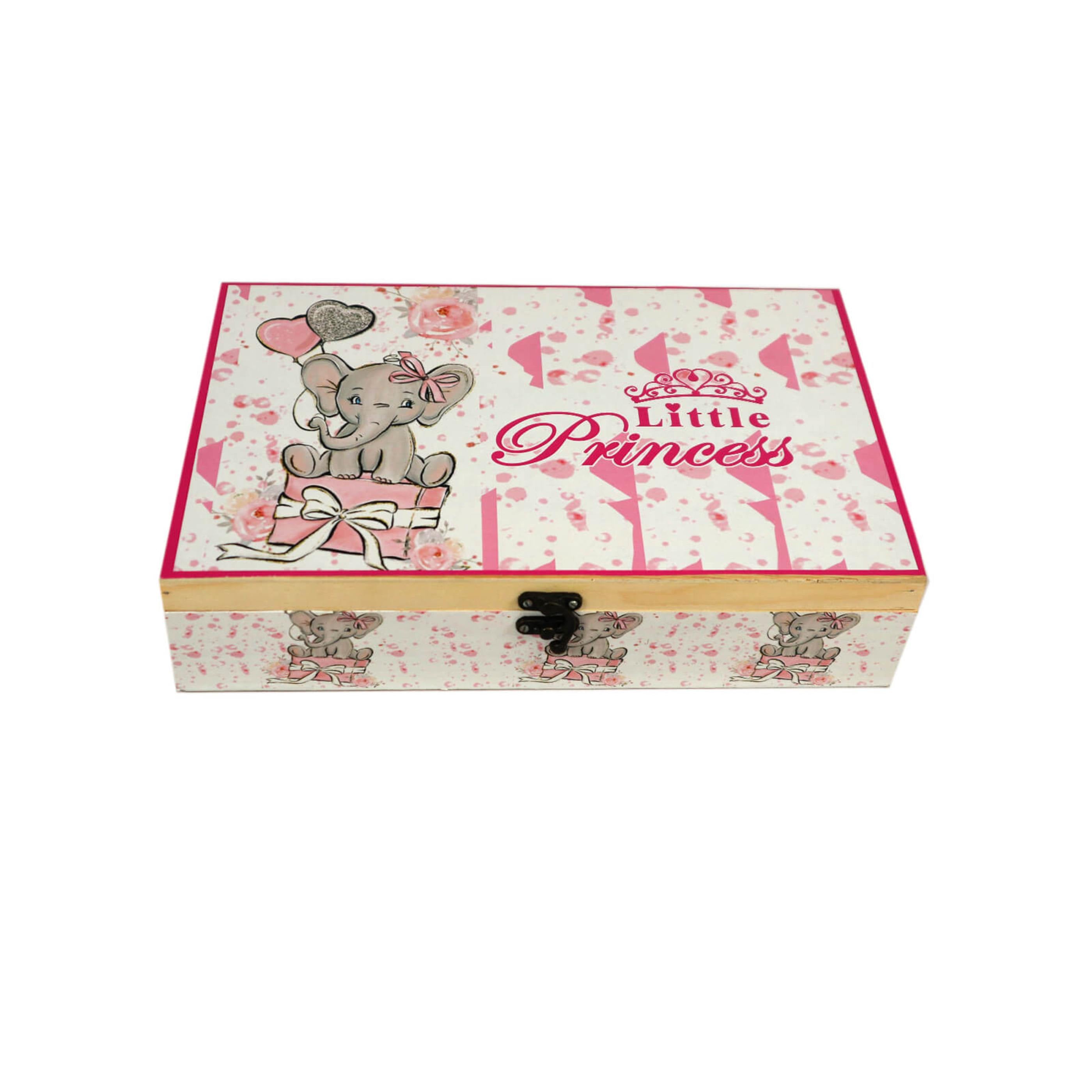 Little Surprise Box Newborn Little Princess Pinewood Gift Hamper Box Set (Pink)