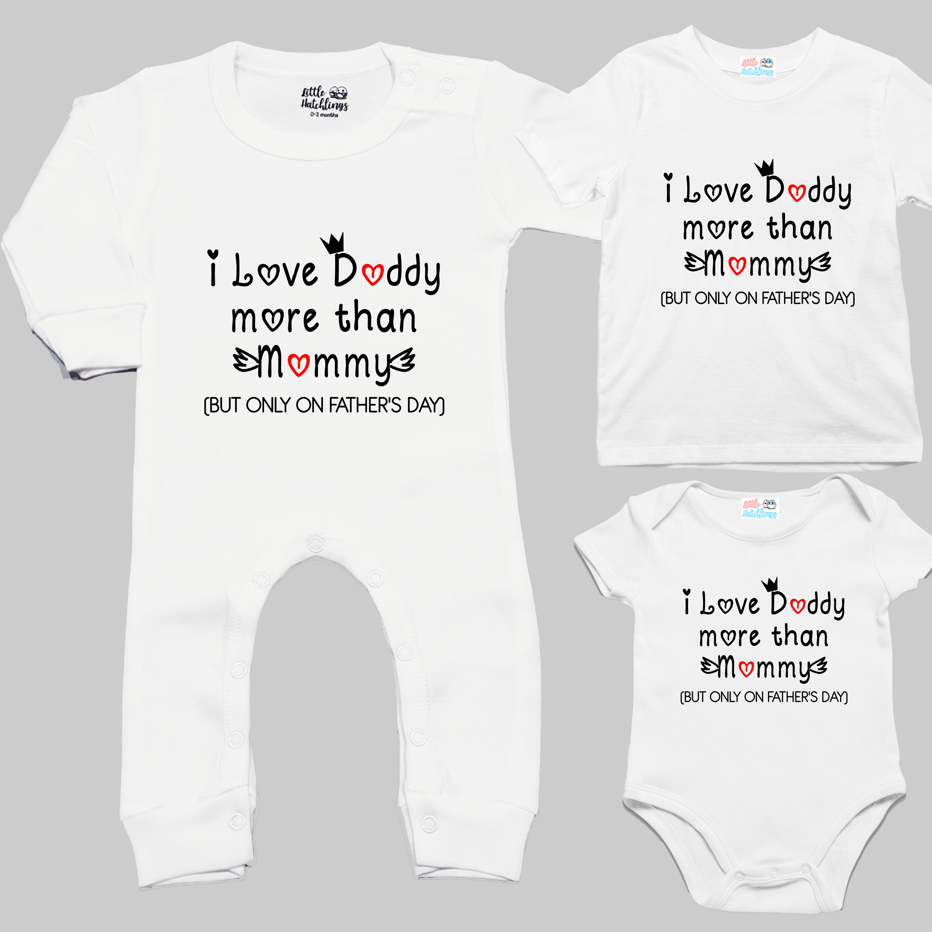 Love You More Than Mommy (Only On Fathers Day) White Onesie / Romper / Tshirt