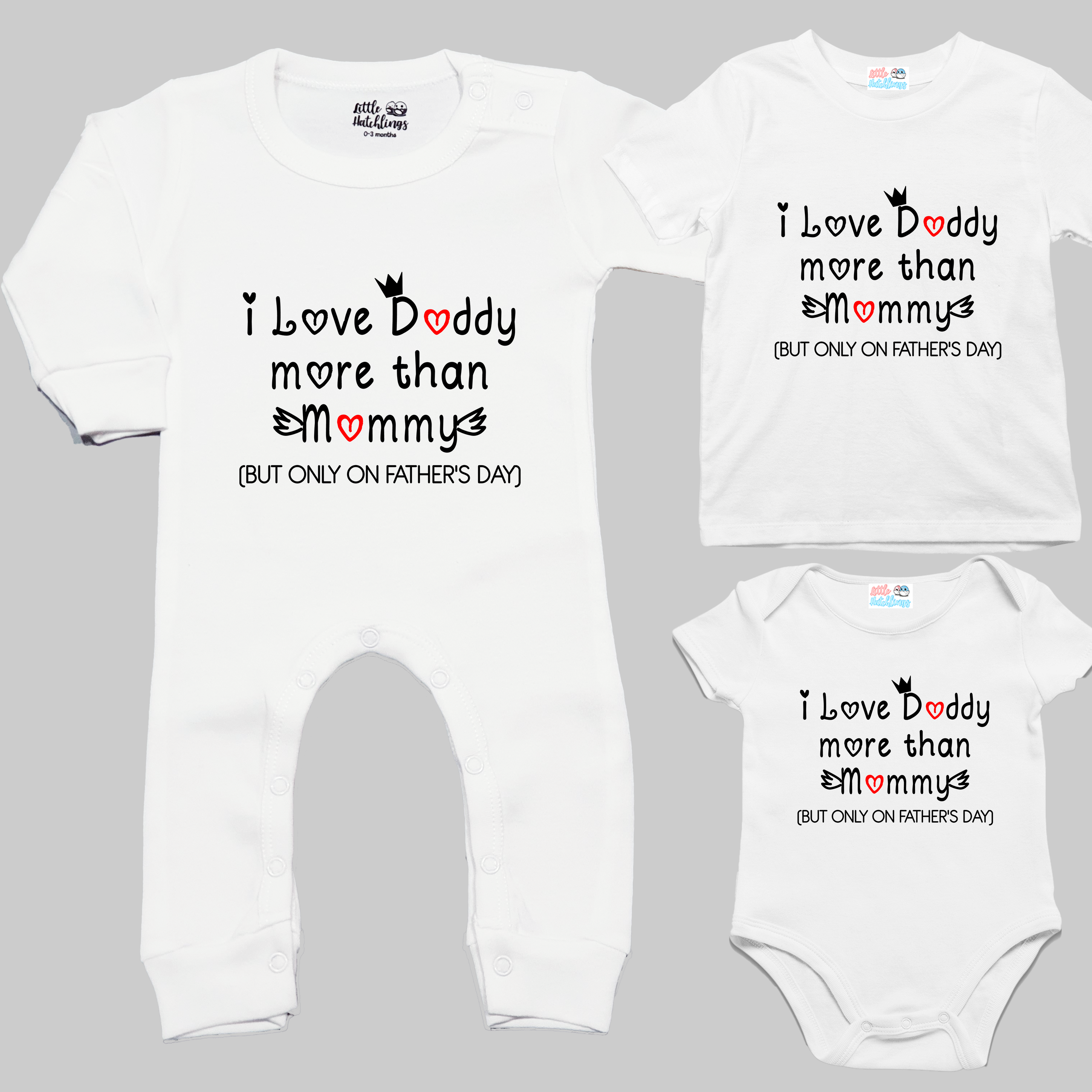 Love You  More Than Mommy (Only On Fathers Day) White Onesie / Romper / Tshirt