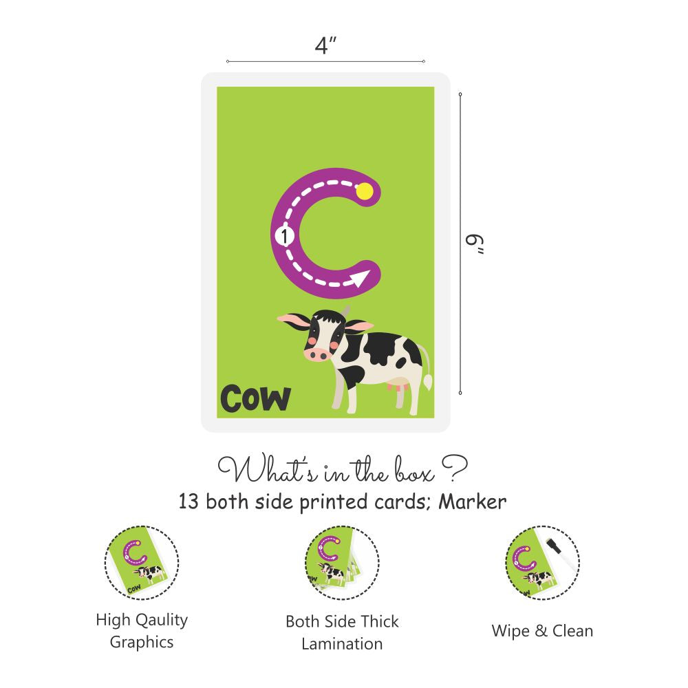 Lowercase ABC Rewritable Flashcards / Tracing mats