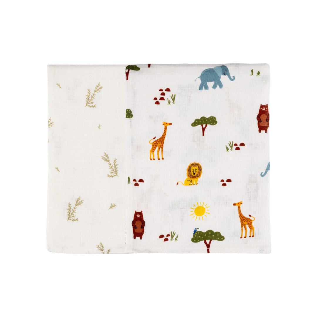 Dulaar Organic Muslin Multipurpose Cloth (Set of 2) - Green Zen + Squad Goals