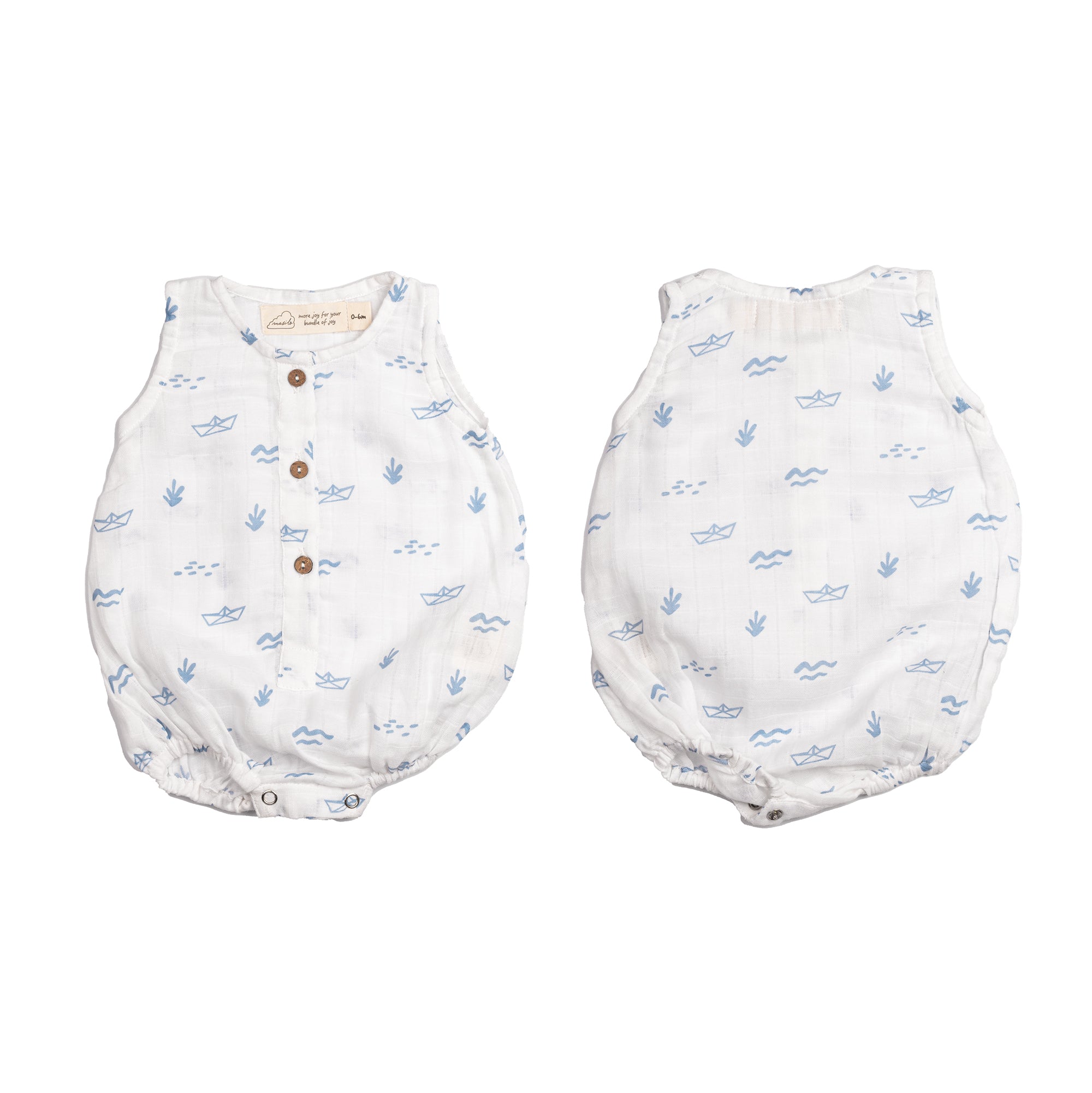 Organic Muslin Baby Romper (Pack of 3) – Boat