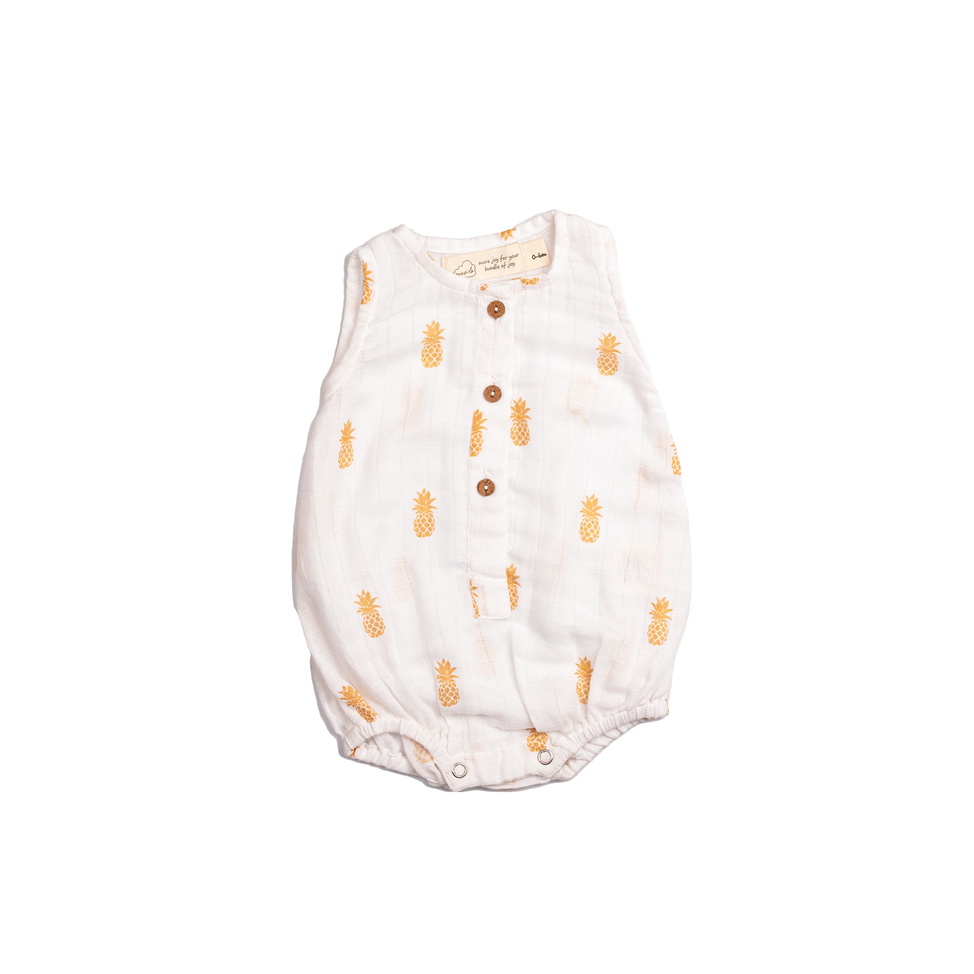 Organic Muslin Baby Romper (Pack of 3) – Pineapple