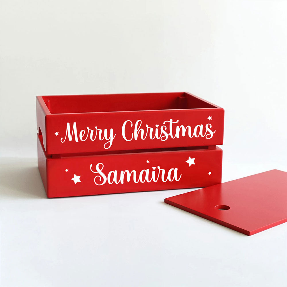 Merry Christmas Name Box - Red