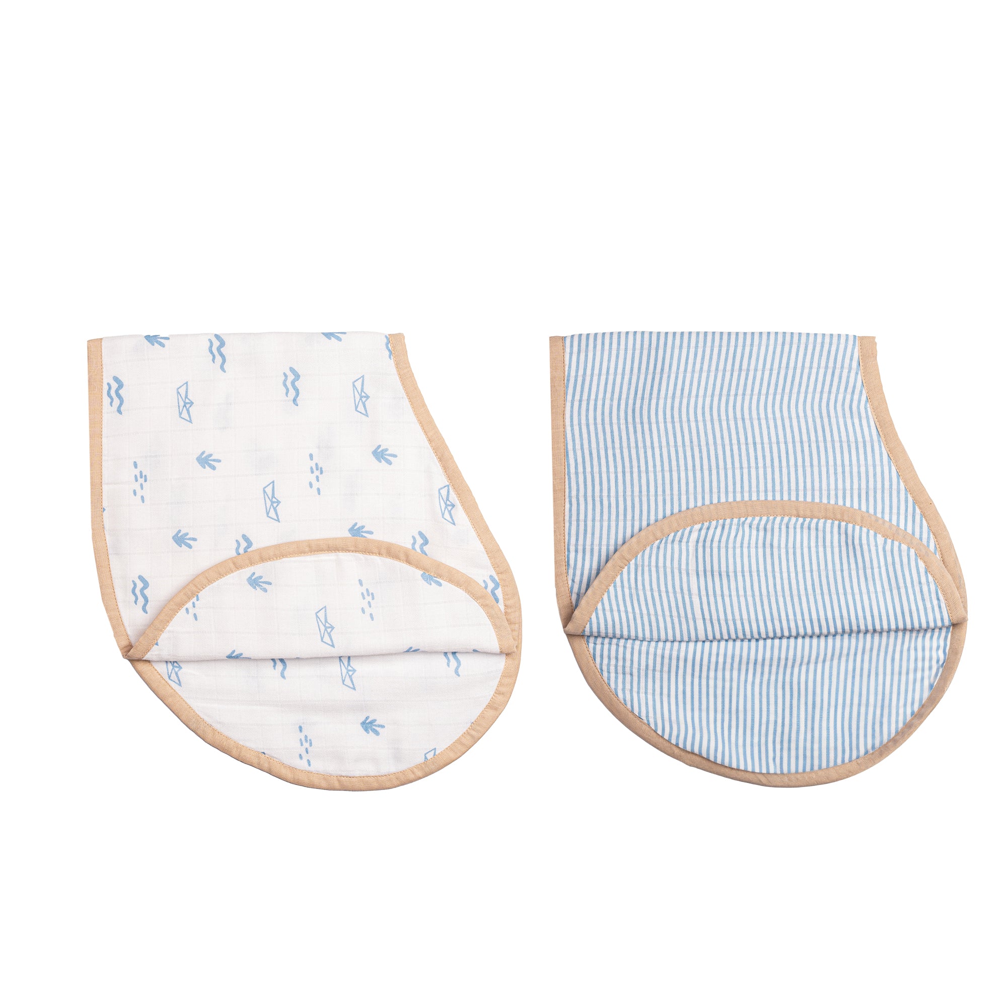 Organic Muslin Burp Cloth & Bib (Pack of 2) – Boat