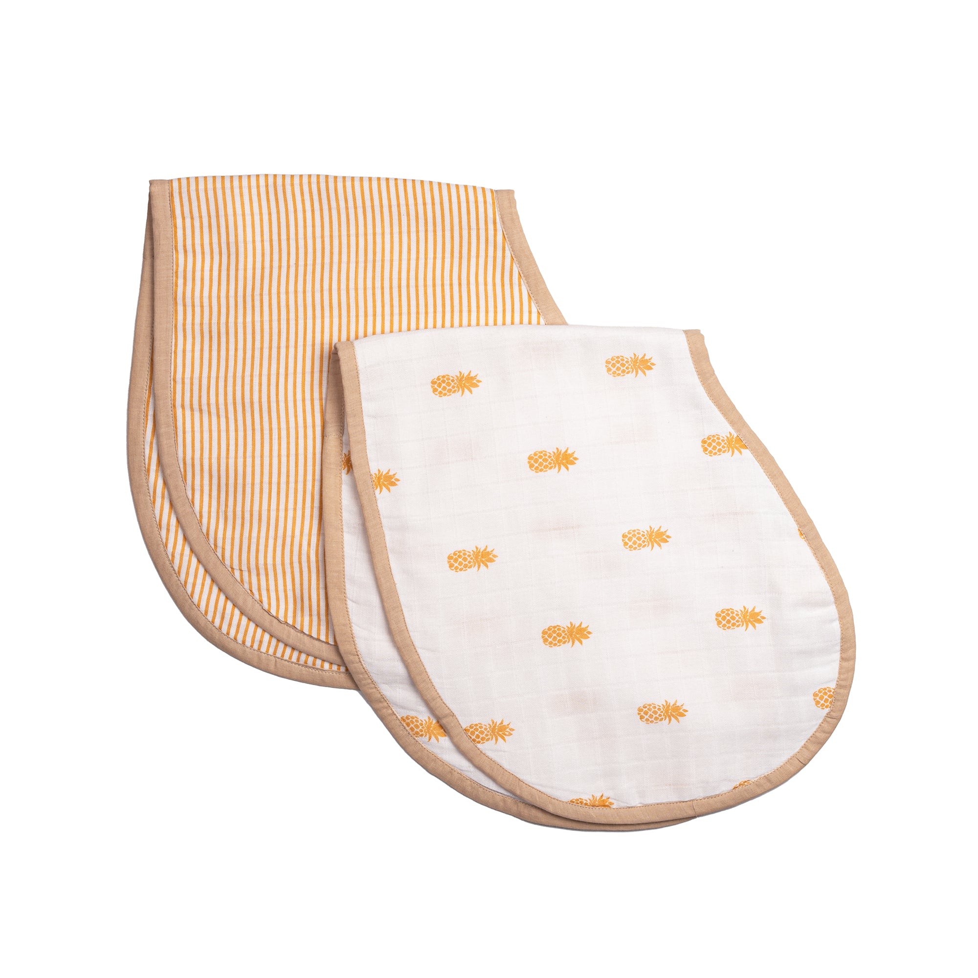 Organic Muslin Burp Cloth & Bib (Pack of 2) – Pineapple