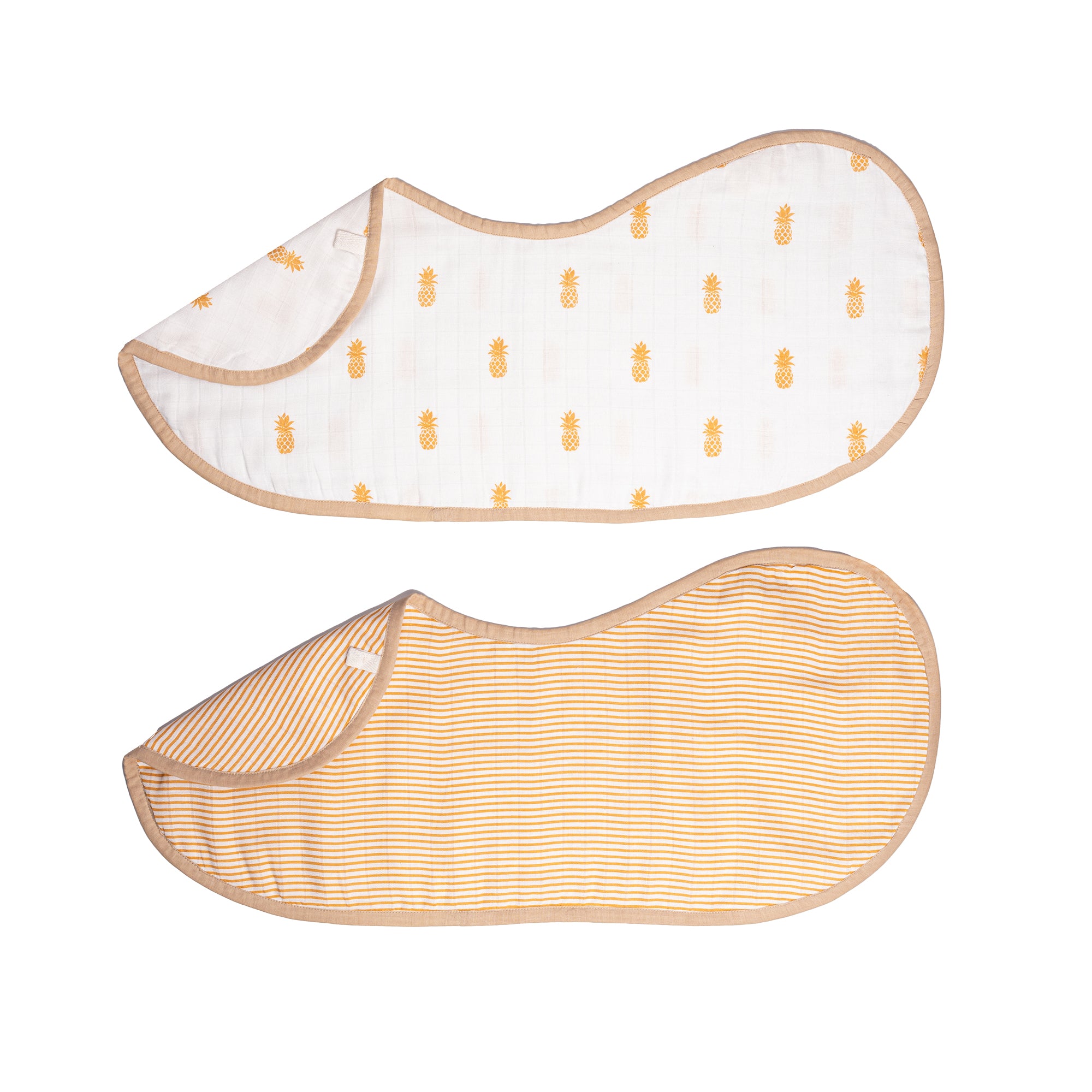 Organic Muslin Burp Cloth & Bib (Pack of 2) – Pineapple