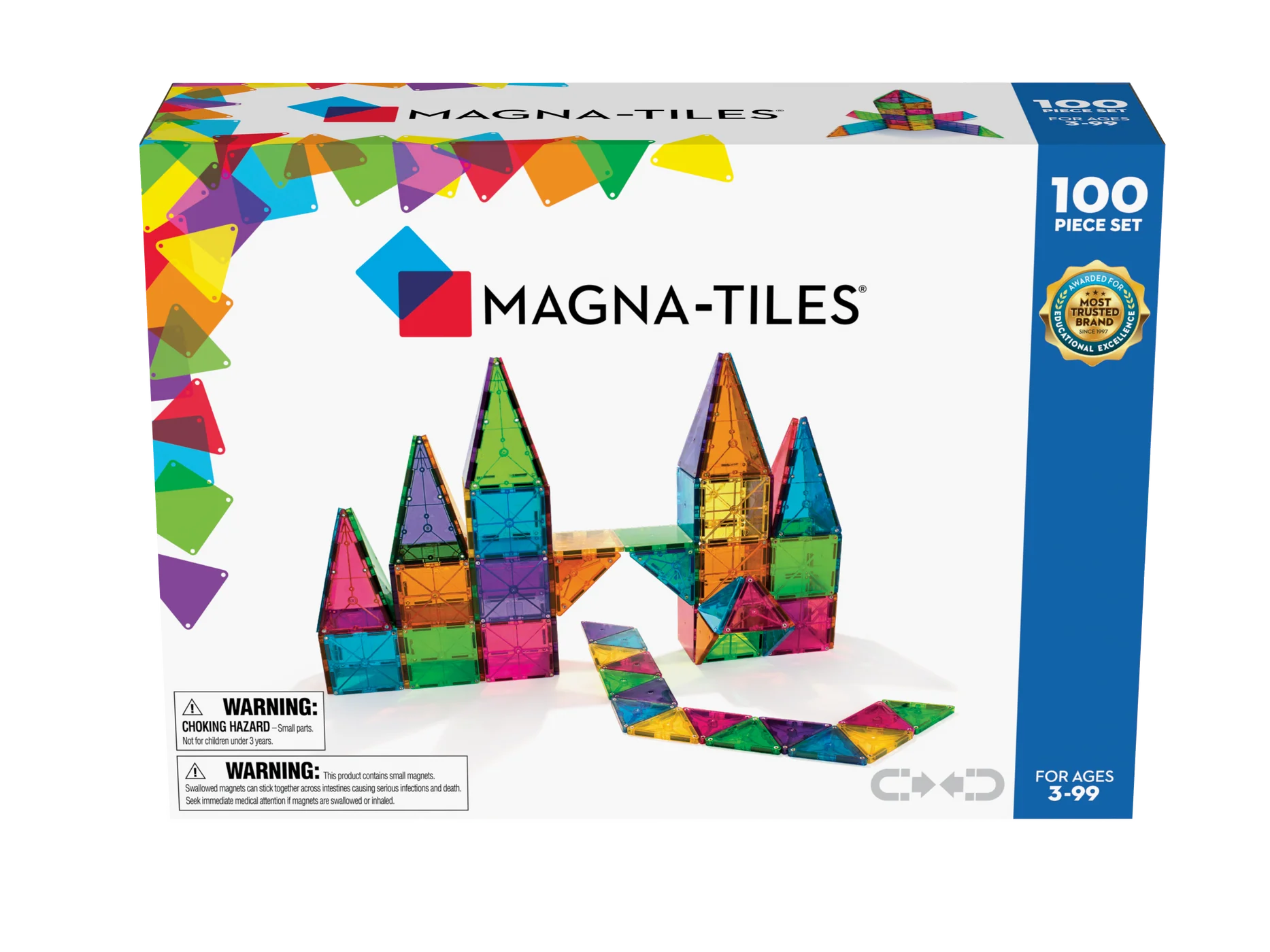 Magna Tiles Clear Colors 100 Piece Set