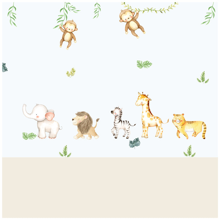 Marching Wild Animals Wall Sticker