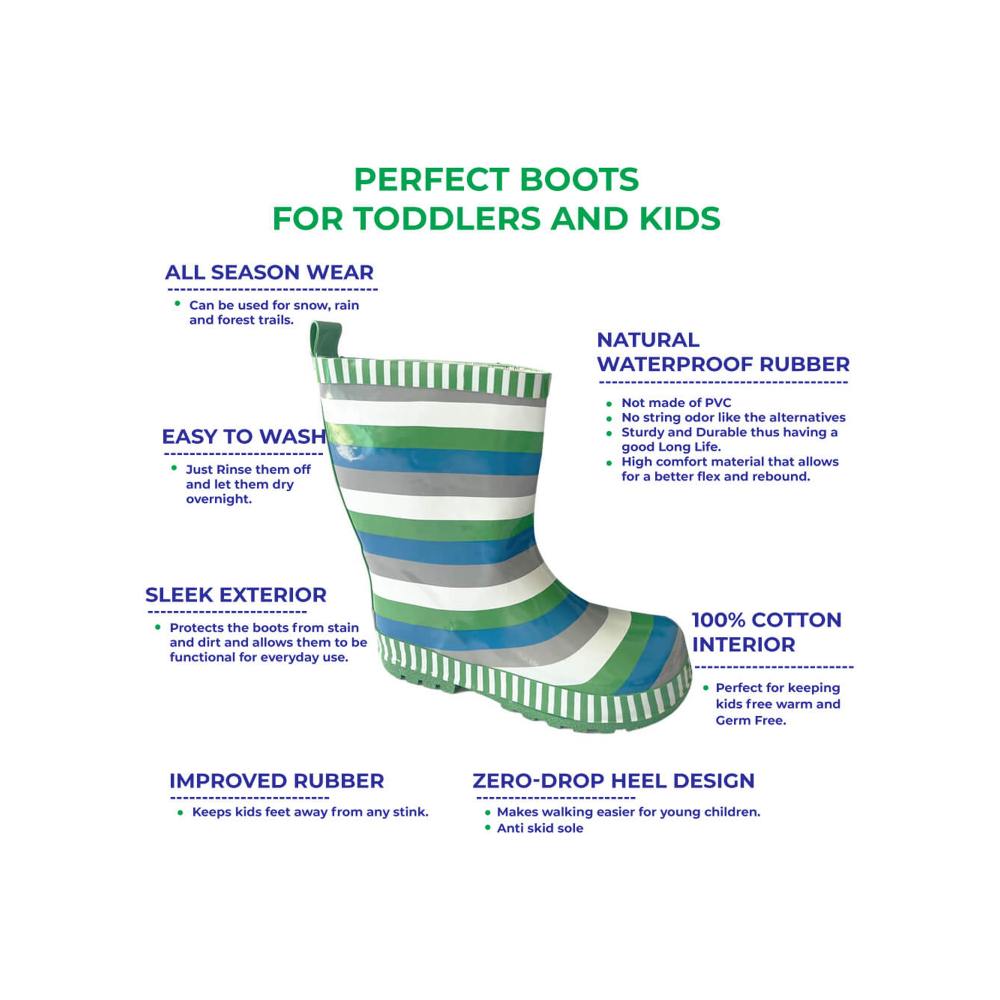 Master Alexis Stripes Kids Gumboots