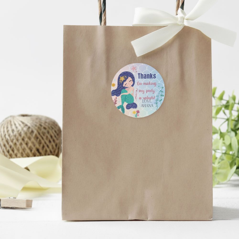 Personalised Round Thank You Label