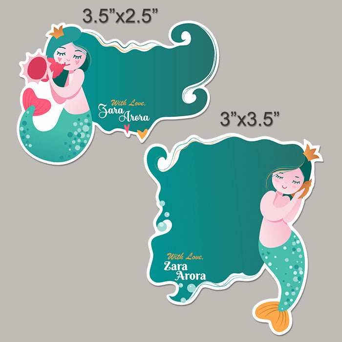 Adorable Personalised Gift Sticker - Mermaid - Set of 40
