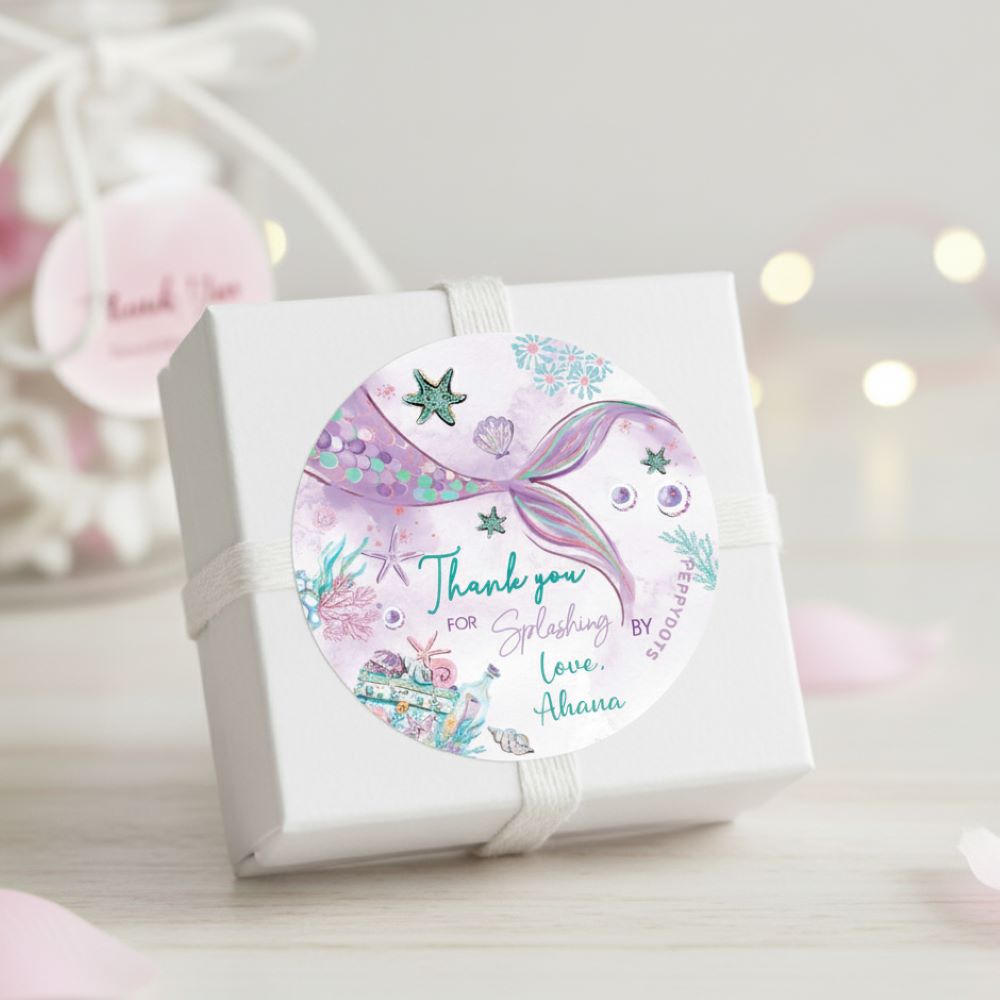 Personalised Round Thank You Label