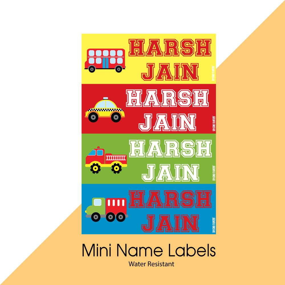 Mini Name Labels - Transport