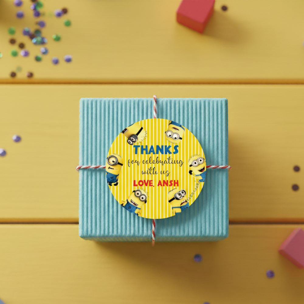 Personalised Round Thank You Label