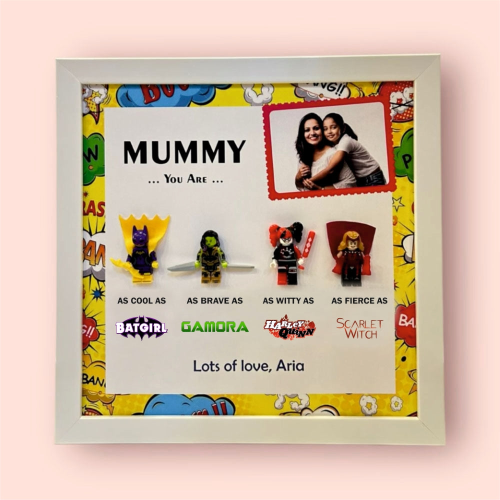 Mother's Day 3D Lego Superhero Shadow Box Frame (Mummy)